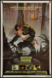 3x1219 SWAMP THING NSS style 1sh 1982 Wes Craven, Hescox art of him holding sexy Adrienne Barbeau!