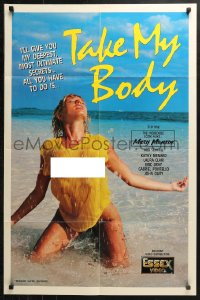 3x1223 TAKE MY BODY video/theatrical 25x38 1sh 1984 she'll give you her deepest most intimate secrets!
