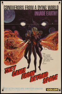3x1239 THEY CAME FROM BEYOND SPACE 1sh 1967 conquerors from a dying world invade Earth, sci-fi art!