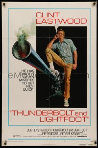 3x1244 THUNDERBOLT & LIGHTFOOT style C 1sh 1974 art of Clint Eastwood with HUGE gun by McGinnis!