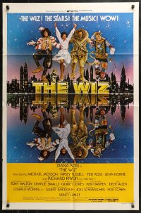 3x1317 WIZ 1sh 1978 Diana Ross, Michael Jackson, Richard Pryor, Wizard of Oz, art by Victor Gadino!