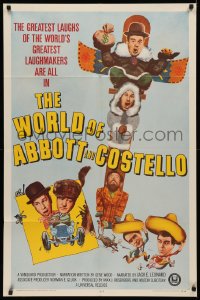 3x1319 WORLD OF ABBOTT & COSTELLO 1sh 1965 Bud & Lou are the greatest laughmakers, wacky art!