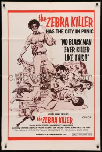 3x1325 ZEBRA KILLER 1sh 1974 Austin Stoker, James Pickett, Girdler, he has the city in panic!