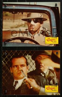 3x0028 CHINATOWN 10 German LCs 1974 images of Jack Nicholson & Faye Dunaway, Roman Polansk, Huston!