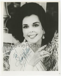 3y0784 ANN MILLER signed 7.75x9.75 REPRO still 1980s great smiling portrait with feather boa!