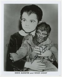 3y0438 BUTCH PATRICK signed 8x10 publicity still 1980s portrait as Eddie Munster holding Woof-Woof!
