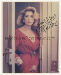 3y0706 CATHERINE DENEUVE signed color 8x10 REPRO still 1980s the glamorous French star in sexy dress!