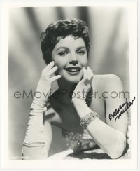 3y0801 COLLEEN MILLER signed 8x9.75 REPRO still 1980s pretty c/u in strapless dress & long gloves!