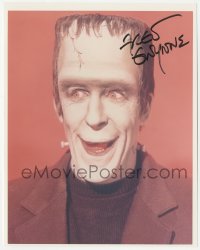 3y0716 FRED GWYNNE signed color 8x10 REPRO still 1980s best portrait in makeup as Herman Munster!