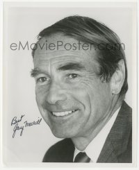3y0821 GARY MERRILL signed 8x10 REPRO still 1980s head & shoulders smiling portrait in suit & tie!