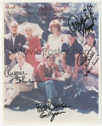 3y0719 GILLIGAN'S ISLAND signed color 8x10 REPRO still 1980s by ALL SEVEN top cast members!