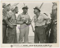 3y0307 HENRY FONDA signed 8x10 still 1955 close up with Ward Bond & sailors in Mister Roberts!
