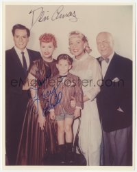 3y0726 I LOVE LUCY signed color 8x10 REPRO still 1980s by BOTH Lucille Ball AND Desi Arnaz!