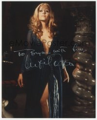 3y0727 INGRID PITT signed color 8x10 REPRO still 1990s super sexy portrait wearing skimpy lace gown!