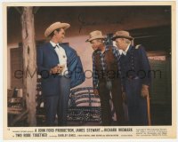 3y0209 JAMES STEWART signed color 8x10 still #12 1961 with Richard Widmark in Two Rode Together!