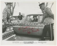 3y0325 JOHN FORSYTHE signed 8x10 still 1967 talking to Kansas Highway Patrol in In Cold Blood!