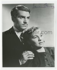 3y0867 LAURENCE OLIVIER signed 7.75x9.5 REPRO still 1980s with Joan Fontaine in Hitchcock's Rebecca!