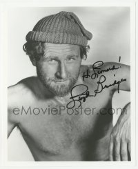 3y0870 LLOYD BRIDGES signed 8x10 REPRO still 1980s barechested portrait of the star w/ cool hat!