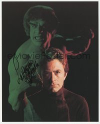 3y0747 LOU FERRIGNO signed color 8x10 REPRO still 1980s by Lou Ferrigno, Incredible Hulk portrait!