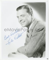 3y0873 LYLE TALBOT signed 8x9.75 REPRO still 1980s great waist-high portrait of the leading man!