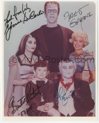 3y0758 MUNSTERS signed color 8x10 REPRO still 1980s by Fred Gwynne, Yvonne De Carlo, Lewis & 2 more!