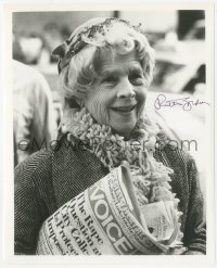 3y0897 RUTH GORDON signed 8x10 REPRO still 1980s smiling close up with newspaper from The Big Bus!