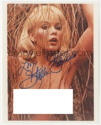 3y0767 STELLA STEVENS signed color 8x10 REPRO still 1980s close up sexy naked portrait!