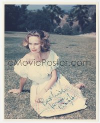 3y0769 TERESA WRIGHT signed color 8x10 REPRO still 1980s the leading lady relaxing outdoors!