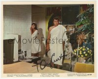 3y0215 TONY CURTIS signed color 8x10 still 1967 with sexy Claudia Cardinale in Don't Make Waves!