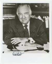 3y0907 WALTER CRONKITE signed 8x10 REPRO still 1980s great portrait of the famous news anchorman!