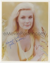 3y0775 YVETTE MIMIEUX signed color 8x10 REPRO still 1980s the beautiful blonde actress outdoors!
