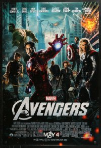 3y0016 AVENGERS signed advance DS 1sh 2012 by director Joss Whedon, great Marvel Comics cast montage!