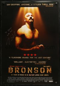 3y0023 BRONSON signed DS 1sh 2009 by director Nicolas Winding Refn, Tom Hardy as Charles Bronson!