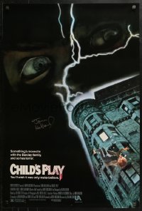3y0028 CHILD'S PLAY signed 1sh 1988 by director Tom Holland, you'll wish it was only make-believe!