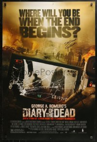 3y0032 DIARY OF THE DEAD signed DS 1sh 2007 by George A. Romero, cool apocalyptic image!