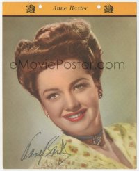 3y0492 ANNE BAXTER signed Dixie ice cream premium 1950 head & shoulders c/u from Ticket to Tomahawk!