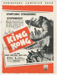 3y0168 FAY WRAY signed English pressbook R1950s great advertising images for King Kong!