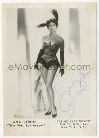 3y0435 ANN CORIO signed 5x7 publicity photo 1960s the legendary sexy stripper, This Was Burlesque!