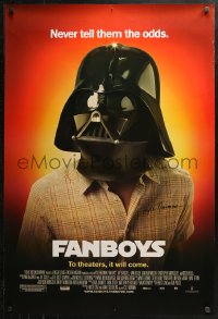 3y0039 FANBOYS signed DS 1sh 2009 by director Kyle Newman, great Darth Vader helmet image!