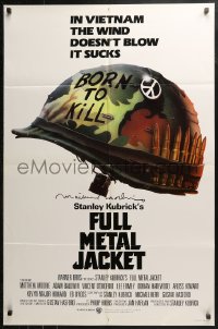3y0041 FULL METAL JACKET signed advance 1sh 1987 by Matthew Modine, Castle art, Stanley Kubrick!