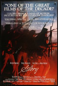 3y0046 GLORY signed 1sh 1989 by Matthew Broderick, cool image of Civil War soldiers!