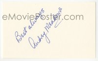 3y0542 AUDREY MEADOWS signed 3x5 index card 1980s it can be framed & displayed with a repro!