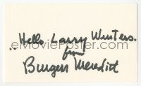 3y0557 BURGESS MEREDITH signed 3x5 index card 1980s it can be framed & displayed with a repro!