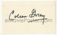 3y0566 COLEEN GRAY signed 3x5 index card 1980s it can be framed & displayed with a repro!