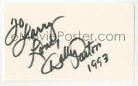3y0572 DOLLY PARTON signed 3x5 index card 1993 it can be framed & displayed with a repro!