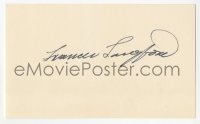 3y0583 FRANCES LANGFORD signed 3x5 index card 1980s it can be framed & displayed with a repro!