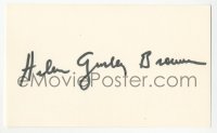 3y0598 HELEN GURLEY BROWN signed 3x5 index card 1980s it can be framed & displayed with a repro!