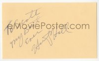 3y0599 HUNTZ HALL signed 3x5 index card 1980s it can be framed & displayed with a repro!