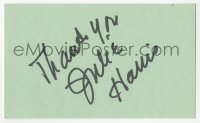 3y0622 JULIE HARRIS signed 3x5 index card 1980s it can be framed & displayed with a repro!