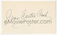 3y0625 JUNE CARTER CASH signed 3x5 index card 1980s it can be framed & displayed with a repro!